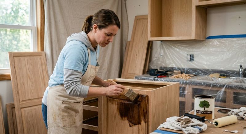 Wood Cabinet Staining in Muncie, IN
